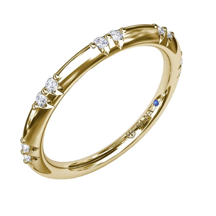 Fana Flush Setting Diamond Wedding Band in 14K Yellow Gold