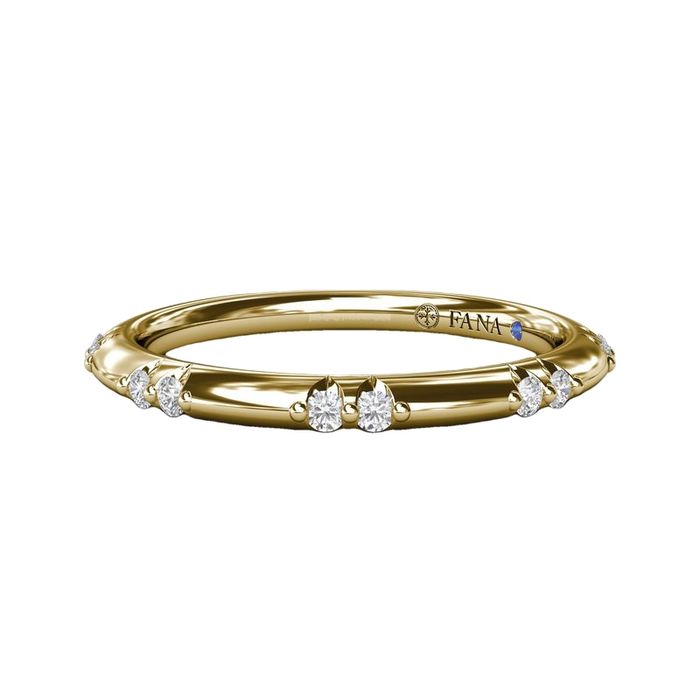 Fana Flush Setting Diamond Wedding Band in 14K Yellow Gold