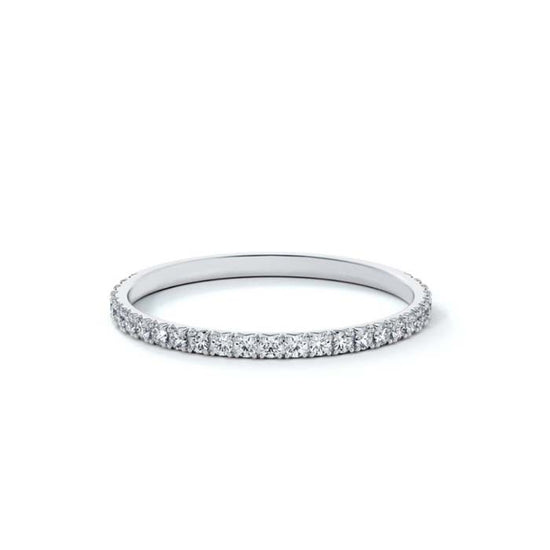 De Beers Forevermark .27CTW Diamond French Pavé Wedding Band in 18K White Gol