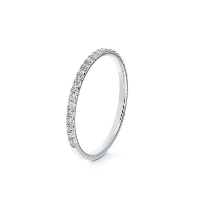 De Beers Forevermark .27CTW Diamond French Pavé Wedding Band in 18K White Gol