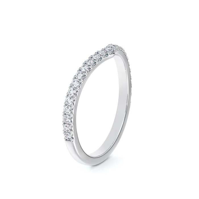 De Beers Forevermark Curved French Pavé Wedding Band in 18K White Gold