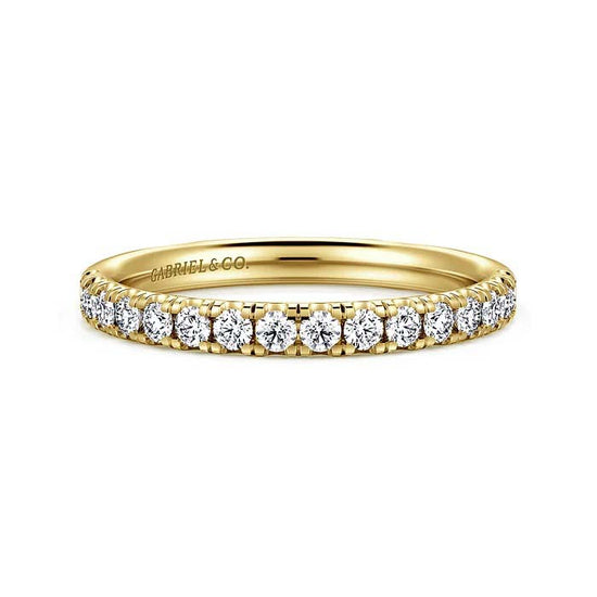 Gabriel & Co Diamond Wedding Band in 14K Yellow Gold