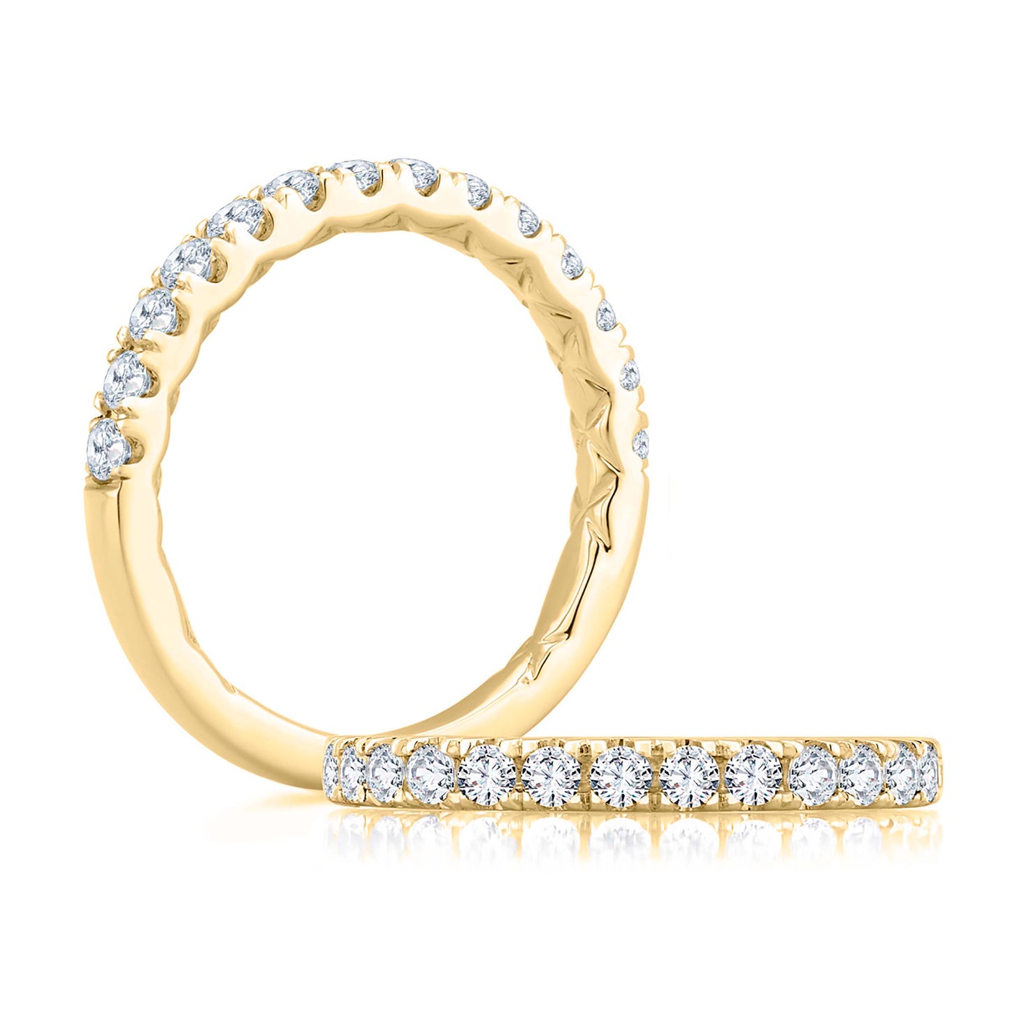 A. Jaffe Diamond Pavé Wedding Band in 14K Yellow Gold