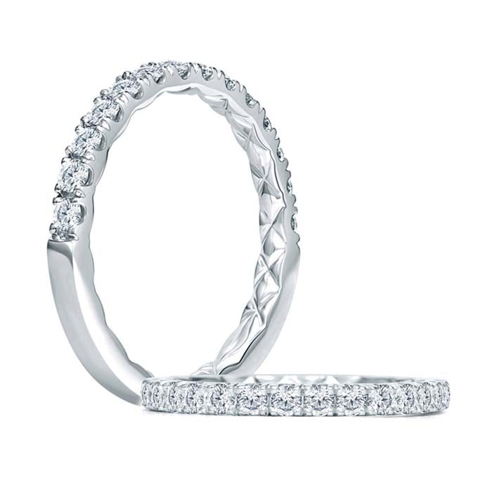 A. Jaffe .Diamond Wedding Band in 14K White Gold