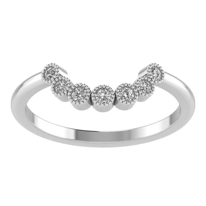 Mountz Collection Roman Arch Milgrain Tiara Wedding Band 14K White Gold