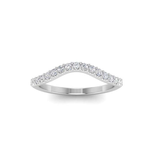 Mountz Collection Curved Wedding Band in 14K White Gold