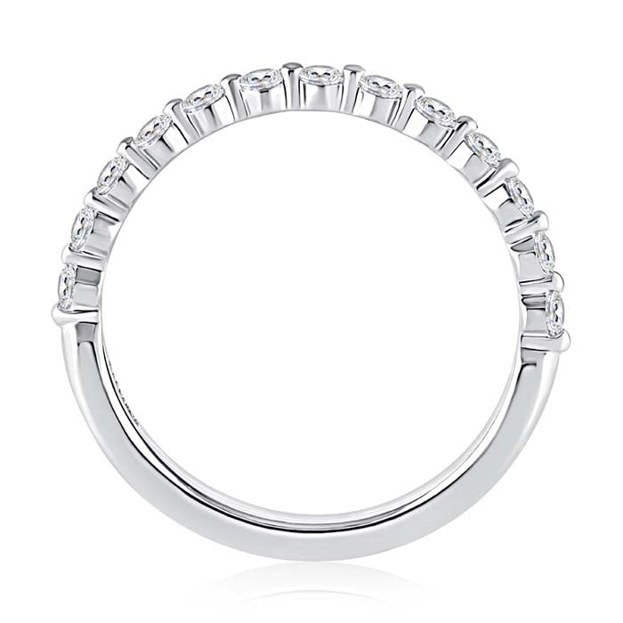 A. Jaffe Single Shared Prong Diamond Wedding Band in 14K White Gold