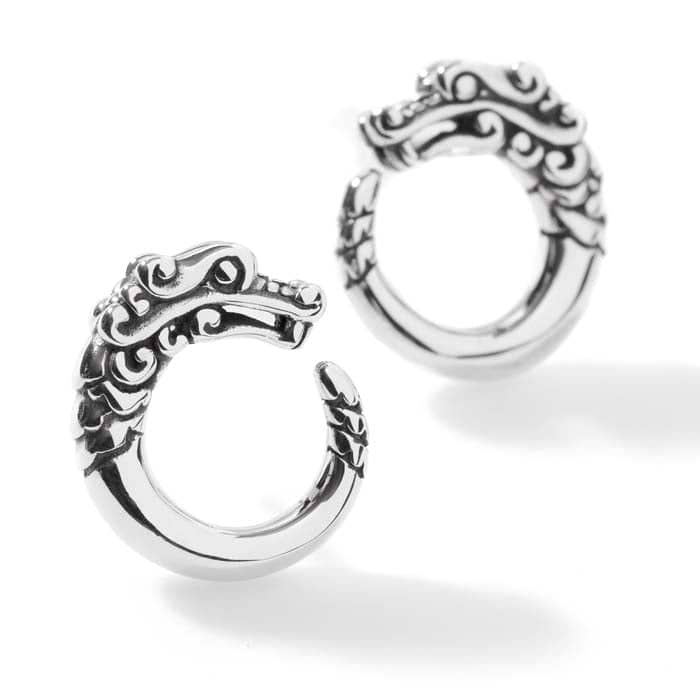 John Hardy Legends Naga Round Stud Earrings in Sterling Silver