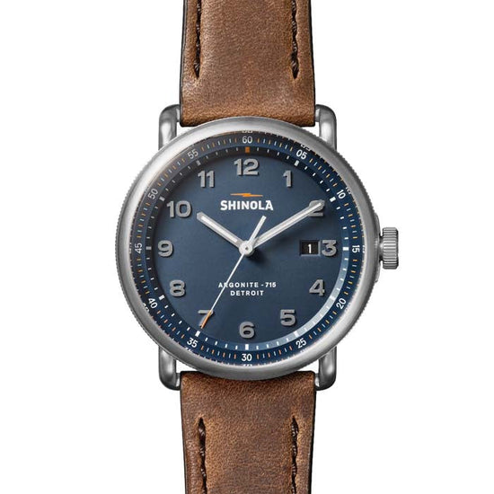 Shinola 43mm The Canfield C56 Quartz Watch with Continental Blue Dial in Stainless Steel