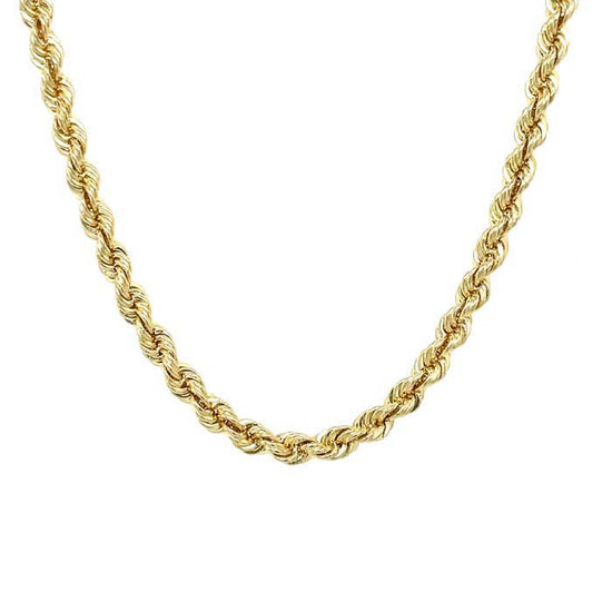 Estate 24" Rope Chain in 14K Yellow Gold
