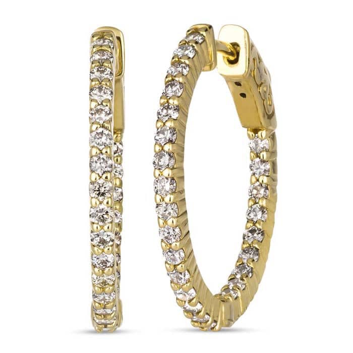 Le Vian Inside-Outside Hoop Earrings featuring Nude Diamonds in 14K Honey Gold