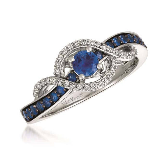 Le Vian .52CTW Blueberry Sapphire and .13CTW Diamond Ring in 14K Vanilla (White) Gold