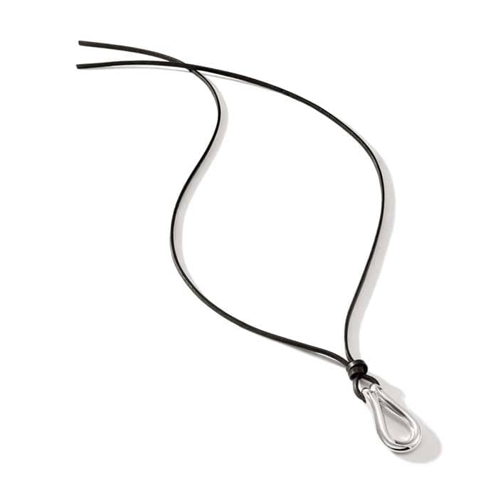 John Hardy Surf Link Pendant in Sterling Silver on Black Leather Cord