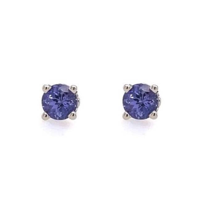 Mountz Collection Tanzanite Stud Earrings in 14K White Gold