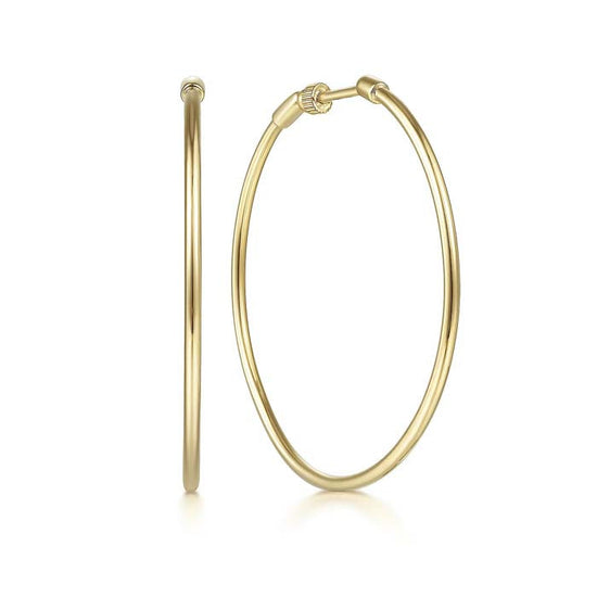 Gabriel & Co. 40mm Round Classic Hoop Earrings in 14K Yellow Gold