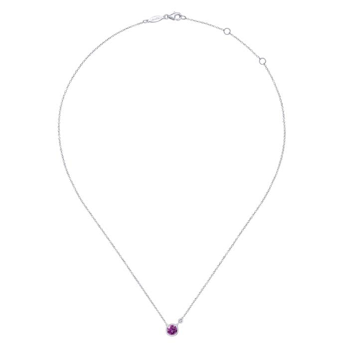 Gabriel & Co. Amethyst and Diamond Sterling Silver Necklace