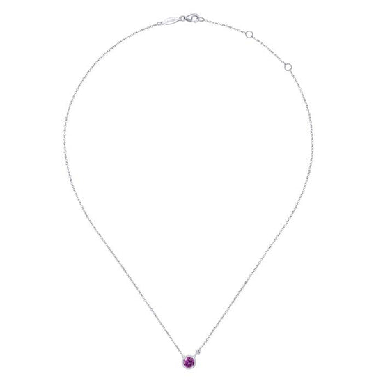 Gabriel & Co. Amethyst and Diamond Sterling Silver Necklace