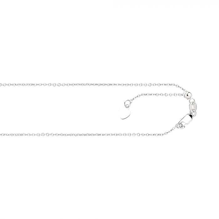 Mountz Collection 22" Sliding Adjustable Cable Chain in 14K White Gold