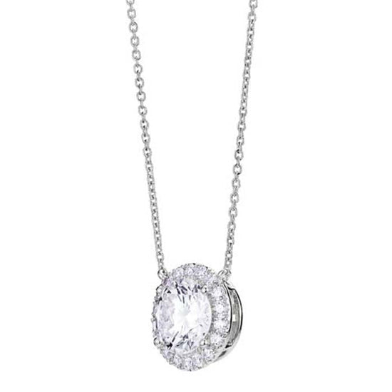 Lightbox 2CTW LabGrown Diamond Halo Pendant in 14K White Gold