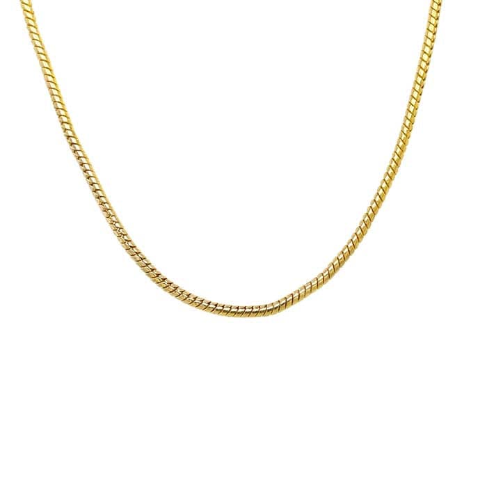 Estate 25" Snake Chain Necklace in 14K Yellow Gold