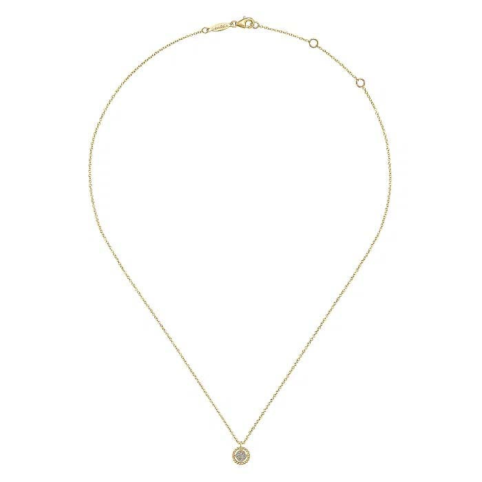 Gabriel & Co. Bujukan Floating Diamond Pendant in 14K Yellow Gold