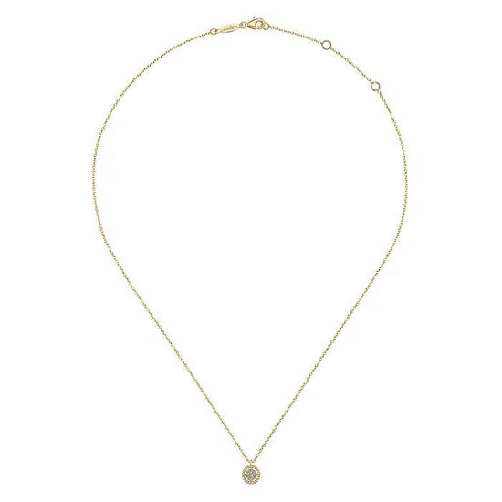 Gabriel & Co. Bujukan Floating Diamond Pendant in 14K Yellow Gold