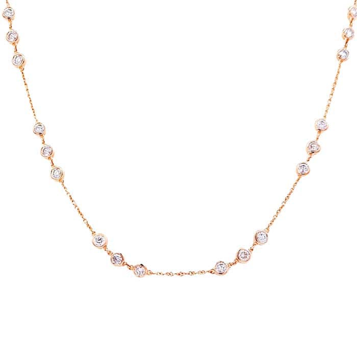 Mountz Collection 18" 3.0CTW Diamond By the Yard Necklace in 14K Yellow Gold