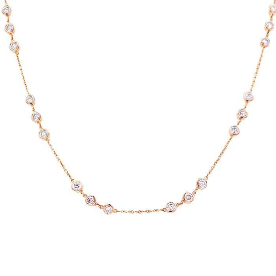 Mountz Collection 18" 3.0CTW Diamond By the Yard Necklace in 14K Yellow Gold