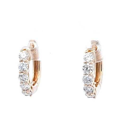 Mountz Collection .75-.81CTW 5-Stone Round Huggie Earrings in 14K Yellow Gold