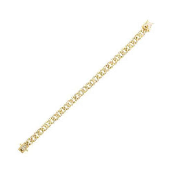 Mountz Collection 8" Pavé Diamond Cuban Link Bracelet in 14K Yellow Gold