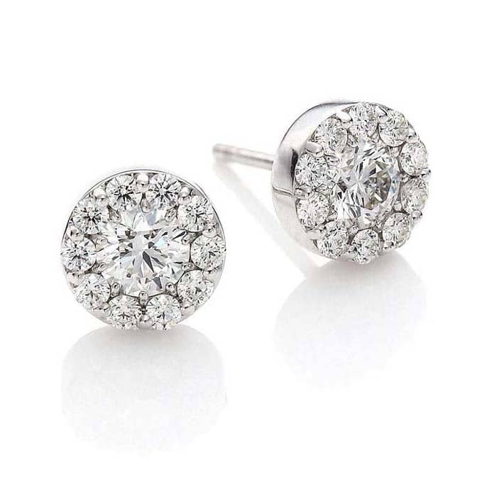 Hearts On Fire .95-1.07CTW Diamond Fulfillment Round Earrings in 18K White Gold