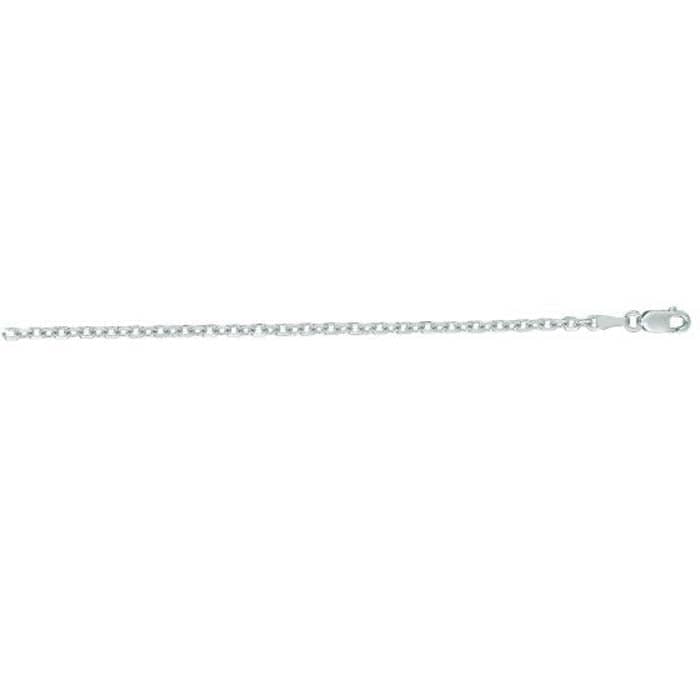 Mountz Collection 18" Diamond Cut Cable Link Chain in 14K White Gold