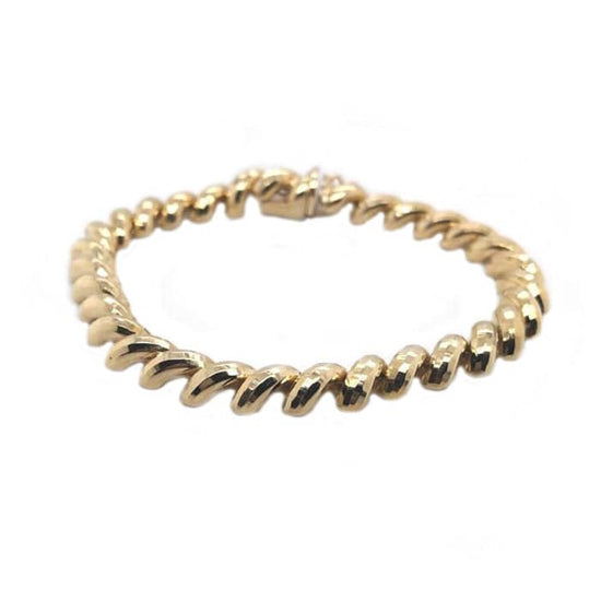 Estate 7" San Marco Link Bracelet in 14K Yellow Gold