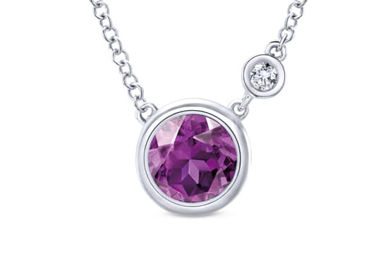 Photo of necklace containing Amethyst birthstone