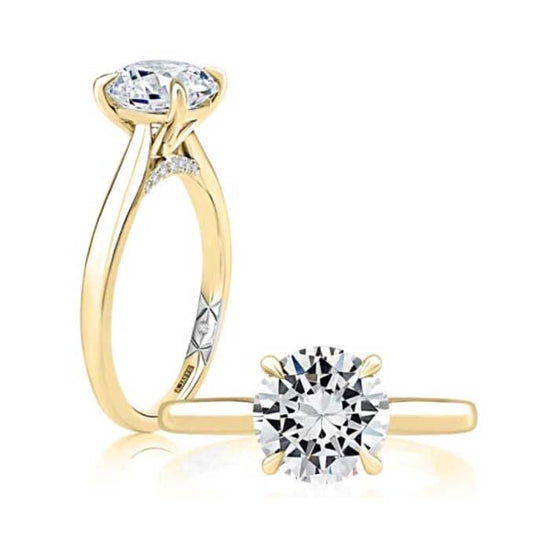 A. Jaffe Solitaire Engagement Ring Mounting in 14K Yellow and White Gold