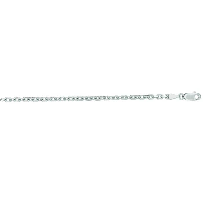 Mountz Collection 18" Diamond Cut Cable Link Chain in 14K White Gold