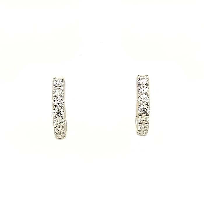 Mountz Collecton Diamond Huggie Earrings in 14K White Gold