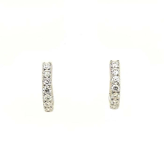 Mountz Collecton Diamond Huggie Earrings in 14K White Gold