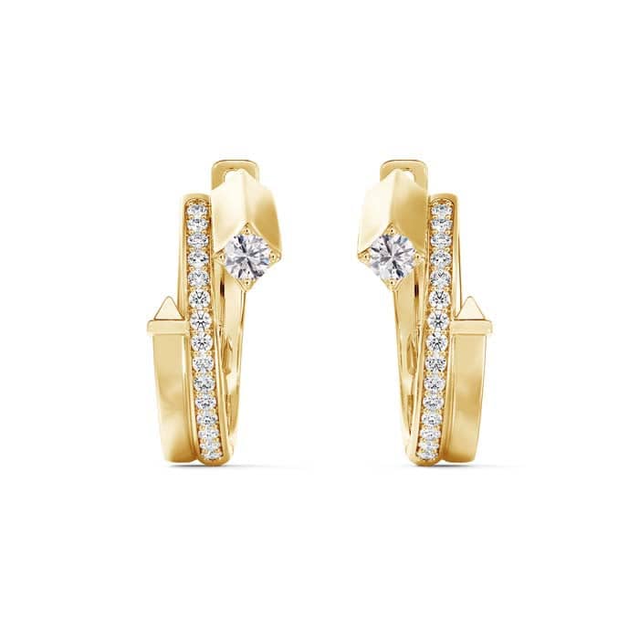 De Beers Forevermark Avaanti Pavé Wrap Hoops in 18K Yellow Gold