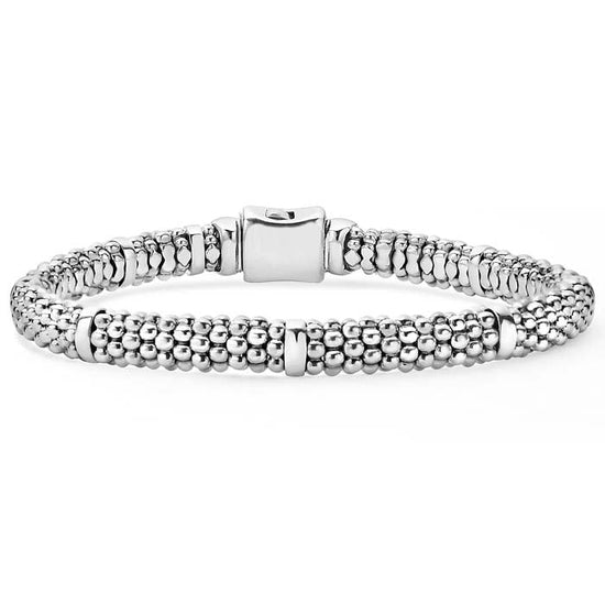 LAGOS 7-Station Caviar Bracelet in Sterling Silver - Size Medium (7)