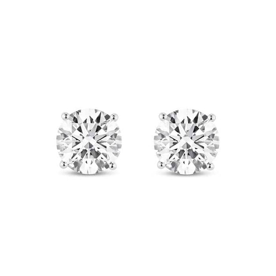 Lightbox 2CTW "Lightbox Finest" Lab Grown Diamond 4-Prong Stud Earrings in 18K White Gold