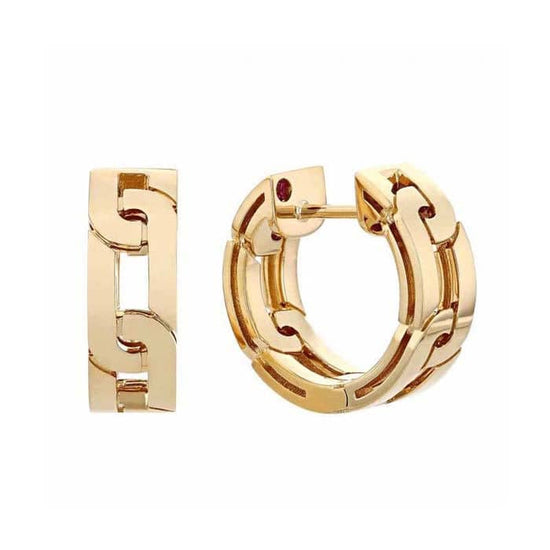 Roberto Coin Navarra Huggie Earrings in 18K Yellow Gold