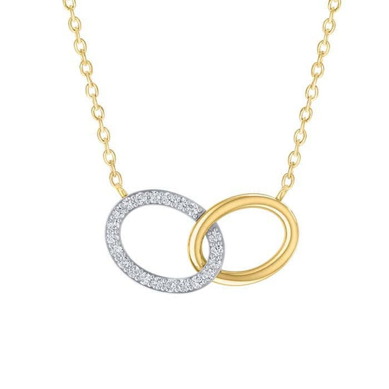 Mountz Collection Diamond Oval Link Pendant Necklace in 14K Yellow Gold