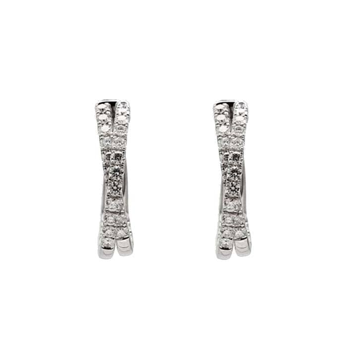 Mountz Collection Double Inside/Outside Hoop Earrings in 18K White Gold