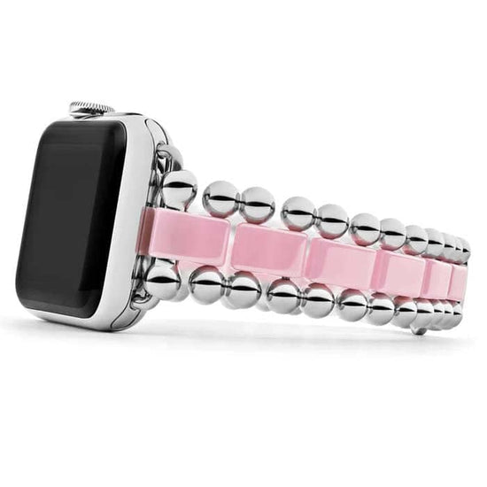 LAGOS Smart Caviar Watch Bracelet in Pink Ceramic and Stainless Steel 38-45mm