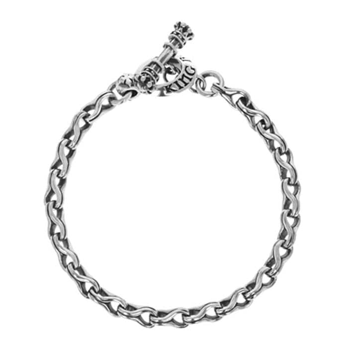 King Baby Small Crazy Eight Link Bracelet in Sterling Silver