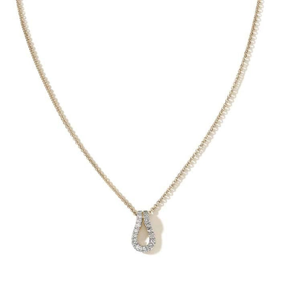 John Hardy Surf Diamond Pavé Link Pendant in 14K Yellow Gold