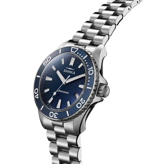Shinola 43mm Lake Michigan Monster Automatic Dive Watch with Blue Dial in Stainless Steel