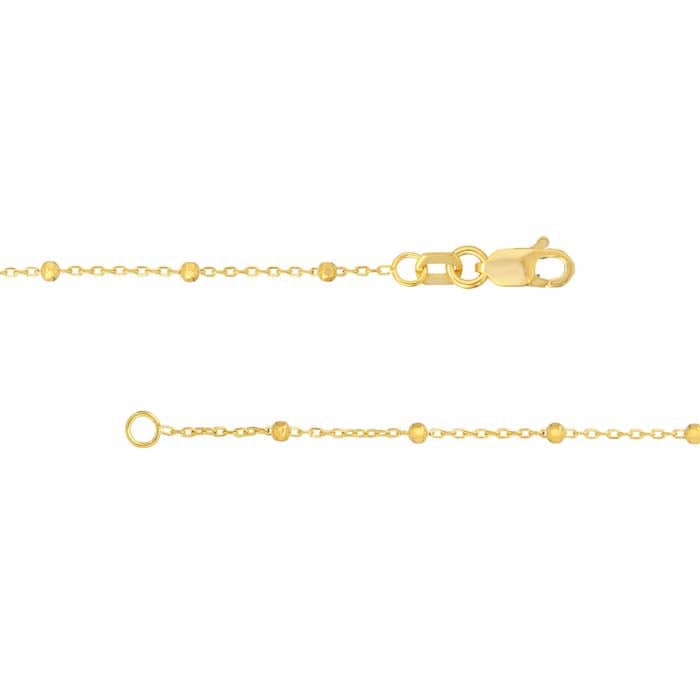 Mountz Collection 18" Diamond-Cut Saturn Bead Cable Chain in 14K Yellow Gold