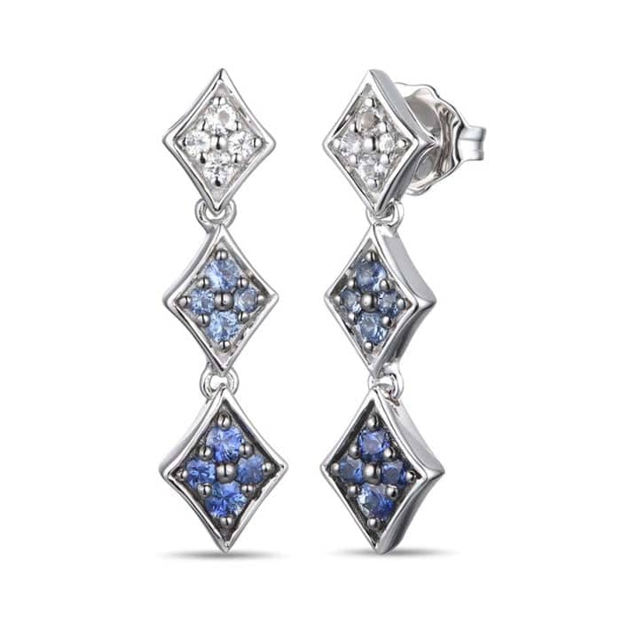 Le Vian Denim Ombré Earrings featuring Blue and White Sapphires in 14K Vanilla Gold